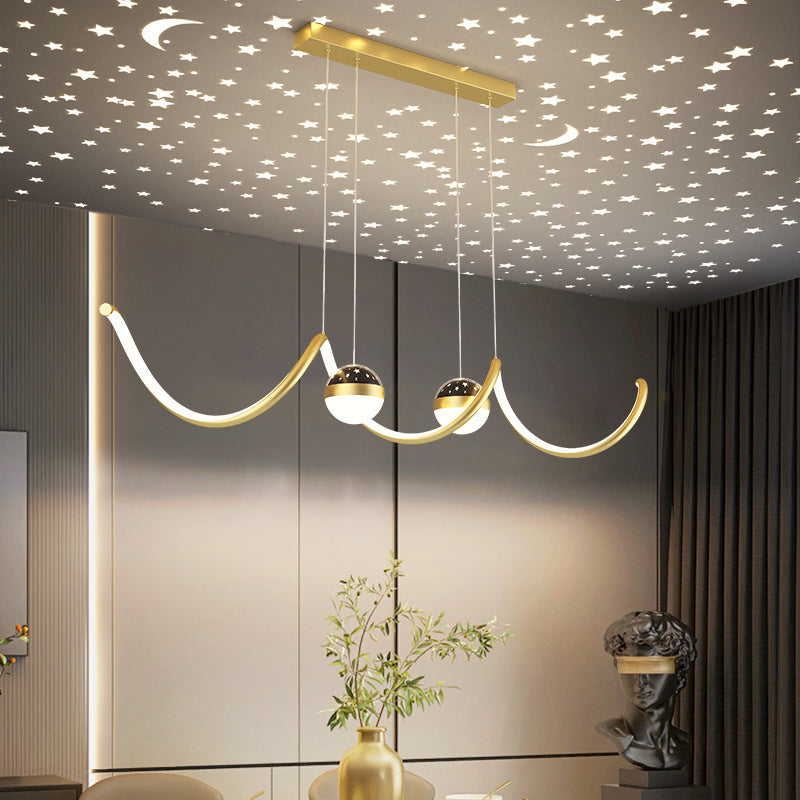 2 Ball Shade Kitchen Island Fixture Metal and Glass LED Pendant Fixture for Dining Room