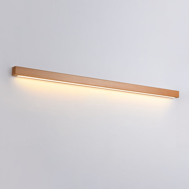 1 Light Linear Wall Sconce Lights Minimalist Wood Wall Mounted Lamp