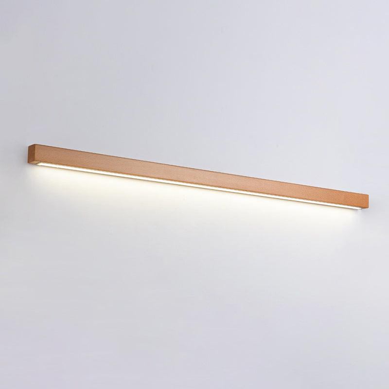1 Light Linear Wall Sconce Lights Minimalist Wood Wall Mounted Lamp