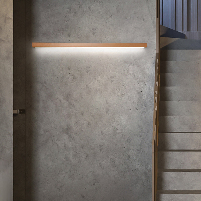 1 Light Linear Wall Sconce Lights Minimalist Wood Wall Mounted Lamp