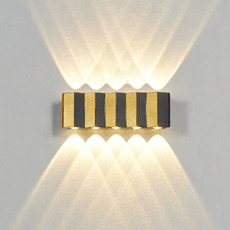 Black and Gold Wall Light Aluminum Modern LED Wall Flush Mount for Outdoors