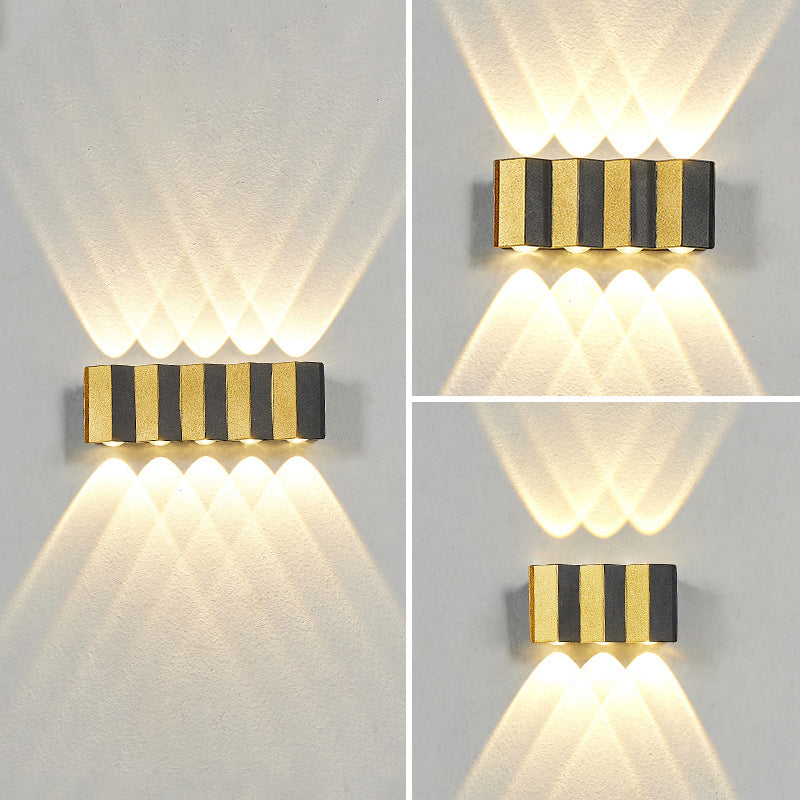 Black and Gold Wall Light Aluminum Modern LED Wall Flush Mount for Outdoors