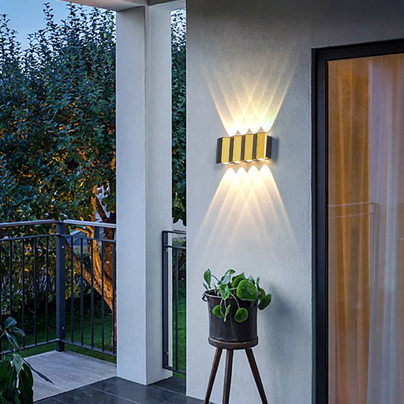 Black and Gold Wall Light Aluminum Modern LED Wall Flush Mount for Outdoors