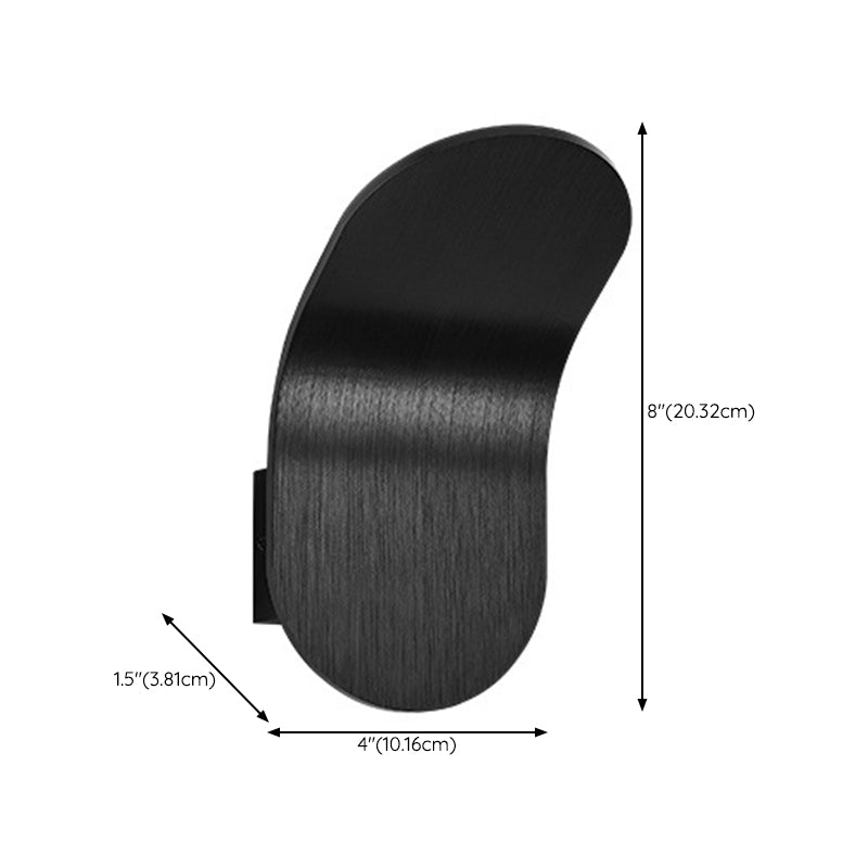 Contemporary Matte Black Wall Mounted Sconce Unique Metal 1 Light Wall Light