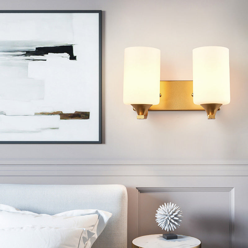 Modern Vanity Lighting Metal Wall Light Fixture in Gold for Bathroom