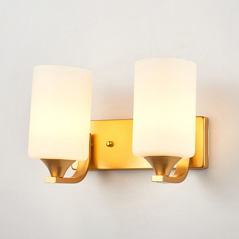 Modern Vanity Lighting Metal Wall Light Fixture in Gold for Bathroom