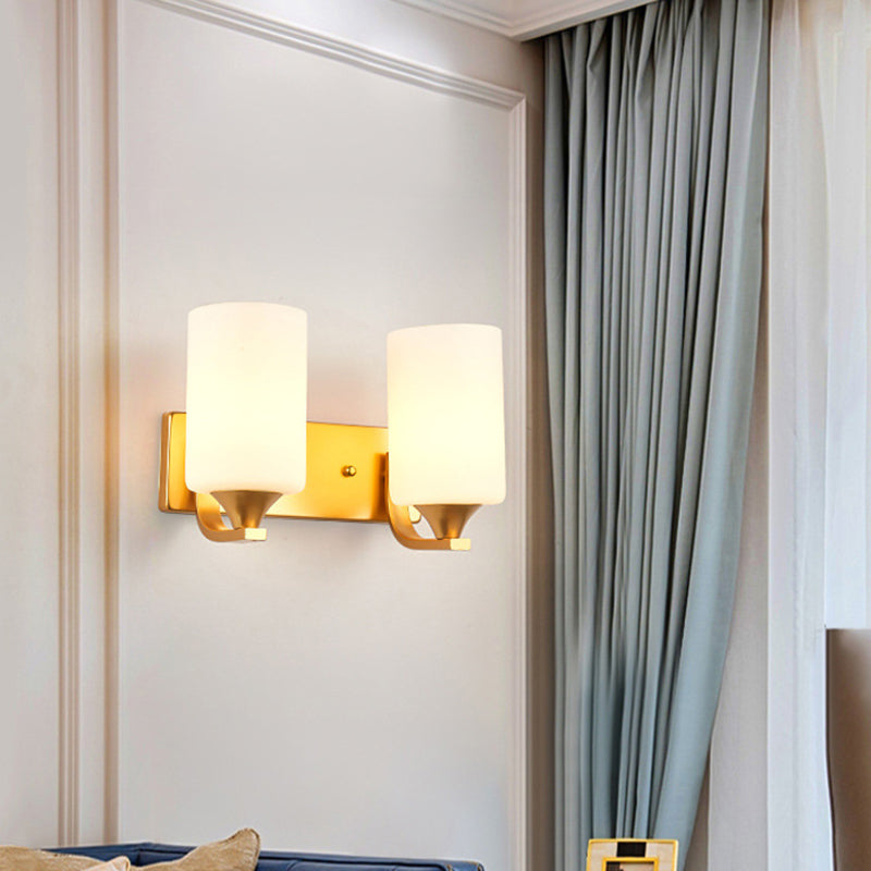 Modern Vanity Lighting Metal Wall Light Fixture in Gold for Bathroom