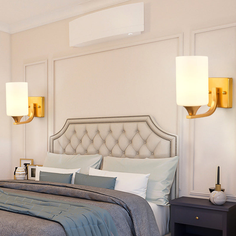 Modern Vanity Lighting Metal Wall Light Fixture in Gold for Bathroom