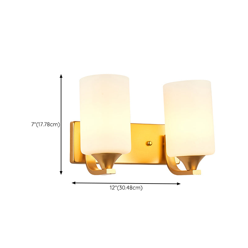 Modern Vanity Lighting Metal Wall Light Fixture in Gold for Bathroom