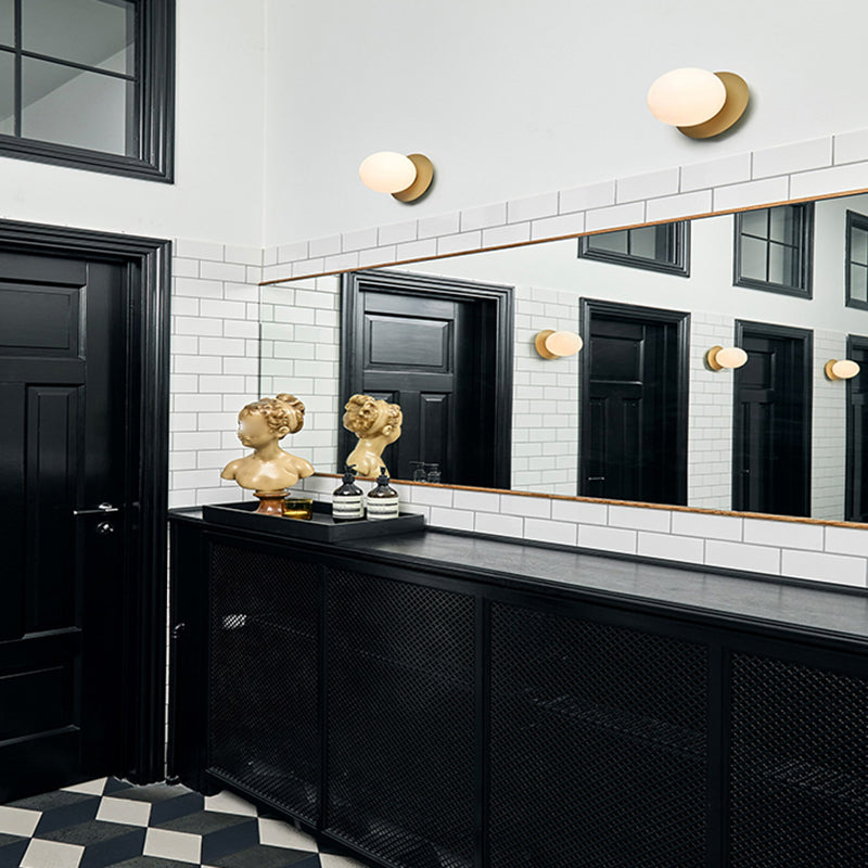 Traditional 1 - Light Globe Bath Lighting Solid Brass and Glass Bathroom Vanity Fixture