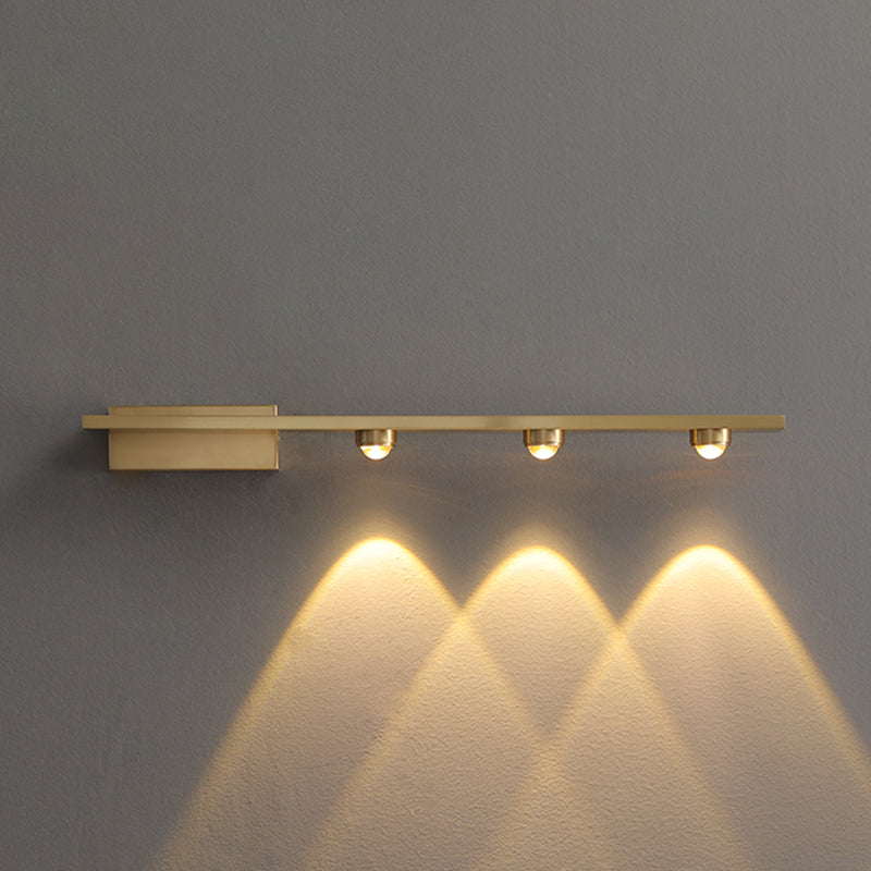 Post Modern 3 / 4 - Light Bath Bar Solid Brass Bathroom Vanity Lighting in Gold