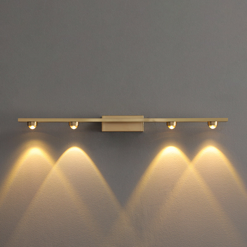 Post Modern 3 / 4 - Light Bath Bar Solid Brass Bathroom Vanity Lighting in Gold