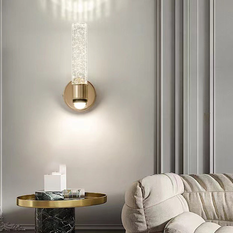 Crystal Bath Vanity Lighting Golden Modernism LED Wall Light for Bathroom