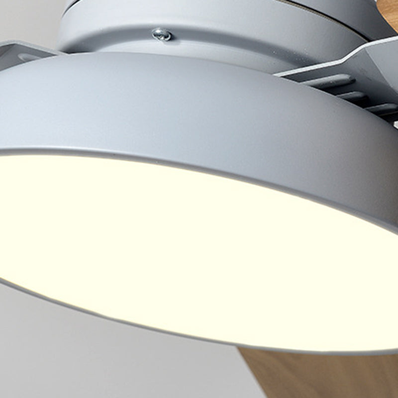1 - Light LED Ceiling Fan Modern Wood Blade Fan Lighting in 4 Colors