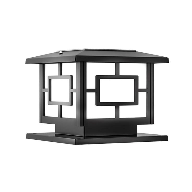 Modern LED Pillar Light Minimalist Solar Lighting Fixture for Garden