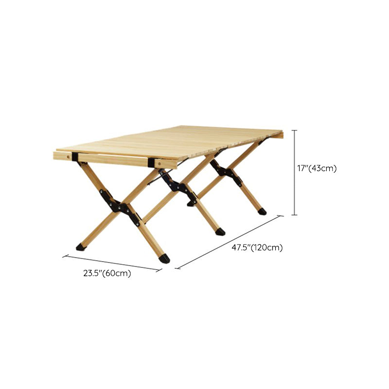 Industrial Pine Solid Wood Camping Table Rectangle Removable Camping Table