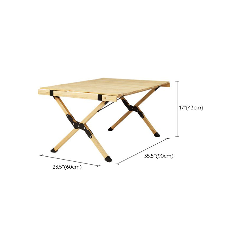 Industrial Pine Solid Wood Camping Table Rectangle Removable Camping Table