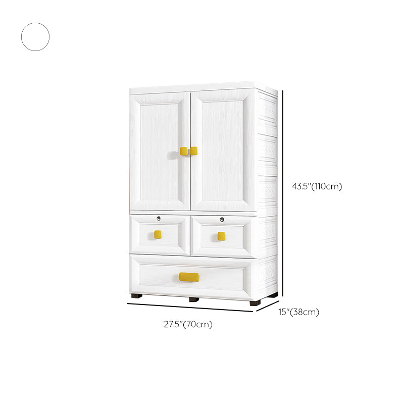 Contemporary Plastic Kids Closet Bedroom Youth Armoire with wheels