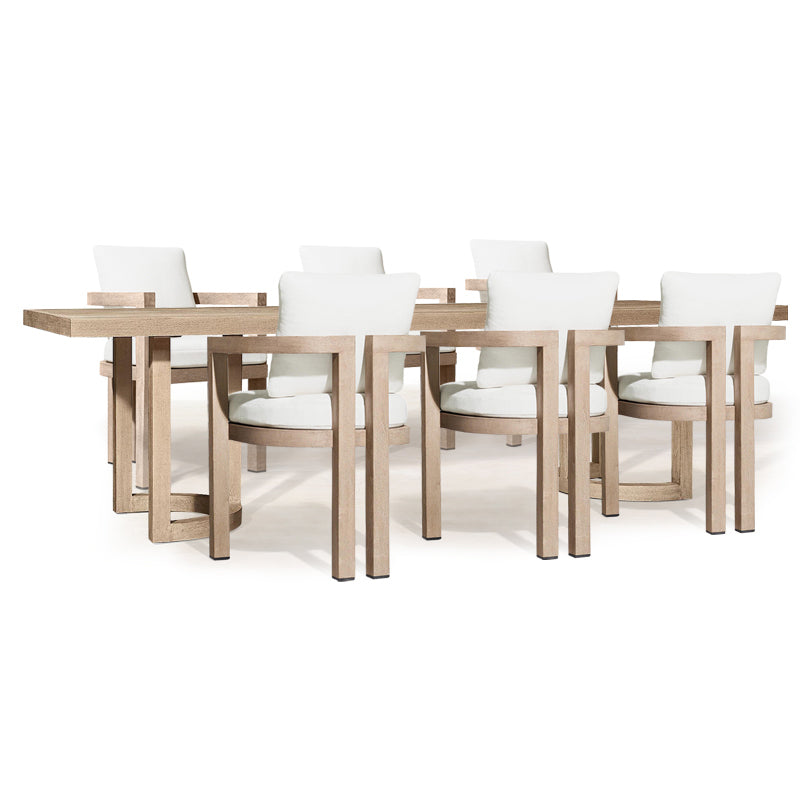 Boho Style Dining Set Wooden Rectangular 1/5/7 Pieces Dining Set