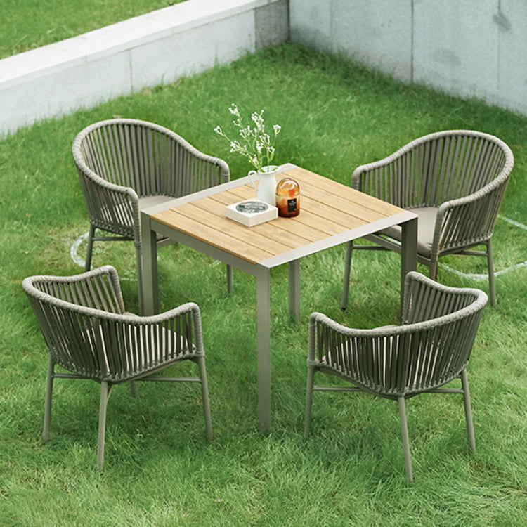 Boho Style Dining Set Brown Wooden 1/2/3/5/7 Pieces Dining Set