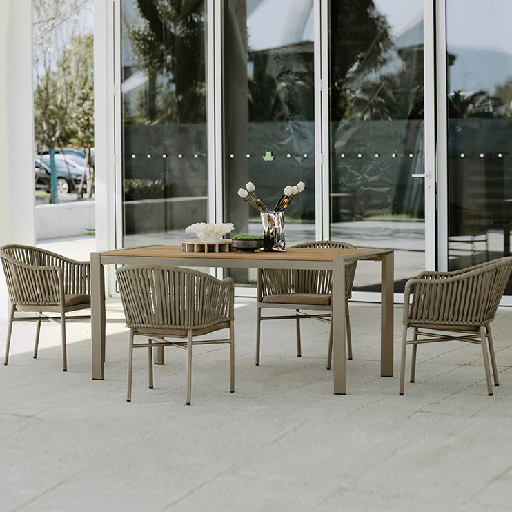 Boho Style Dining Set Brown Wooden 1/2/3/5/7 Pieces Dining Set