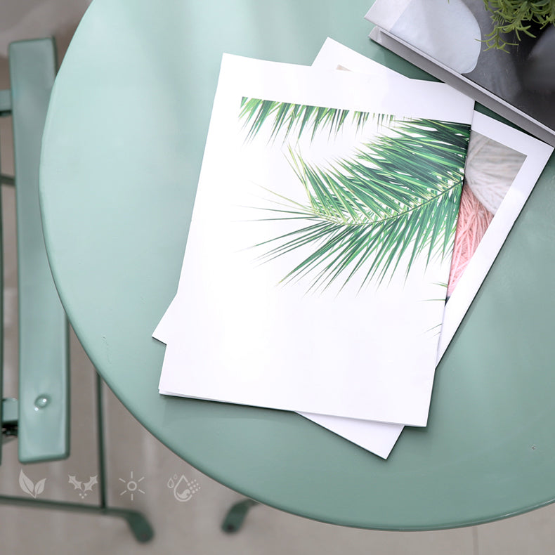 Boho Style Dining Set Metal Round 3 Pieces Patio Dining Table Set