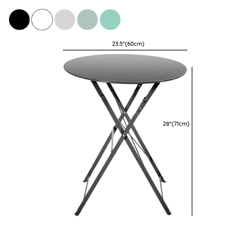 Boho Style Dining Set Metal Round 3 Pieces Patio Dining Table Set