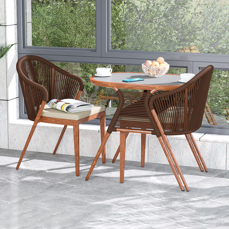 Modern Style Bistro Table Set Metal 3 Pieces Bistro Table Set
