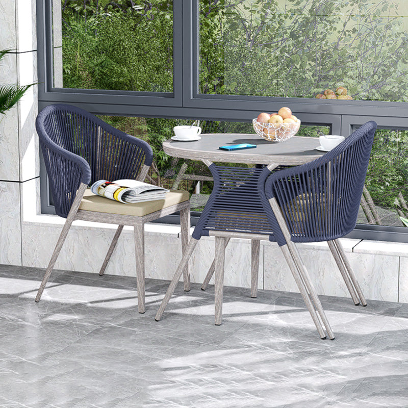 Modern Style Bistro Table Set Metal 3 Pieces Bistro Table Set