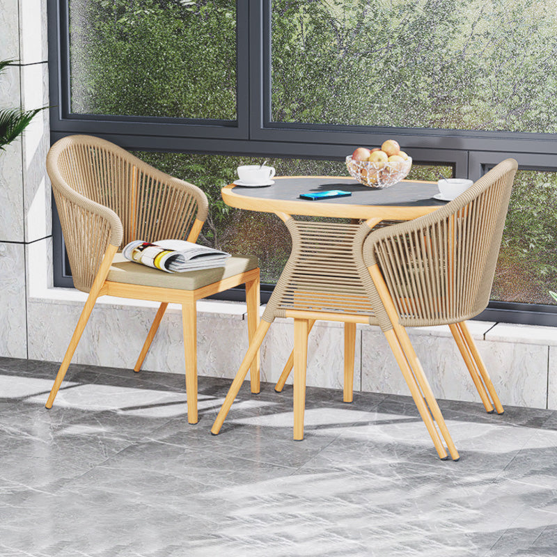 Modern Style Bistro Table Set Metal 3 Pieces Bistro Table Set
