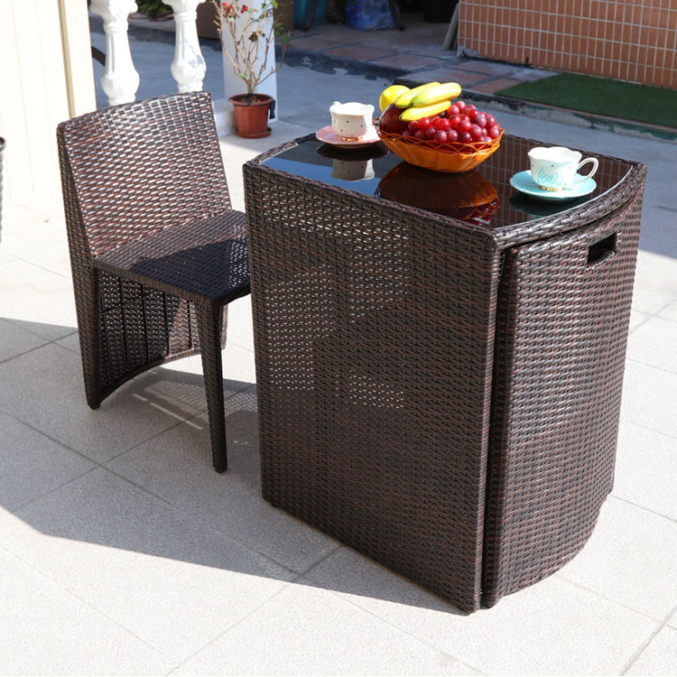 Modern Style Bistro Table Set Metal 3 Pieces Bistro Table Set