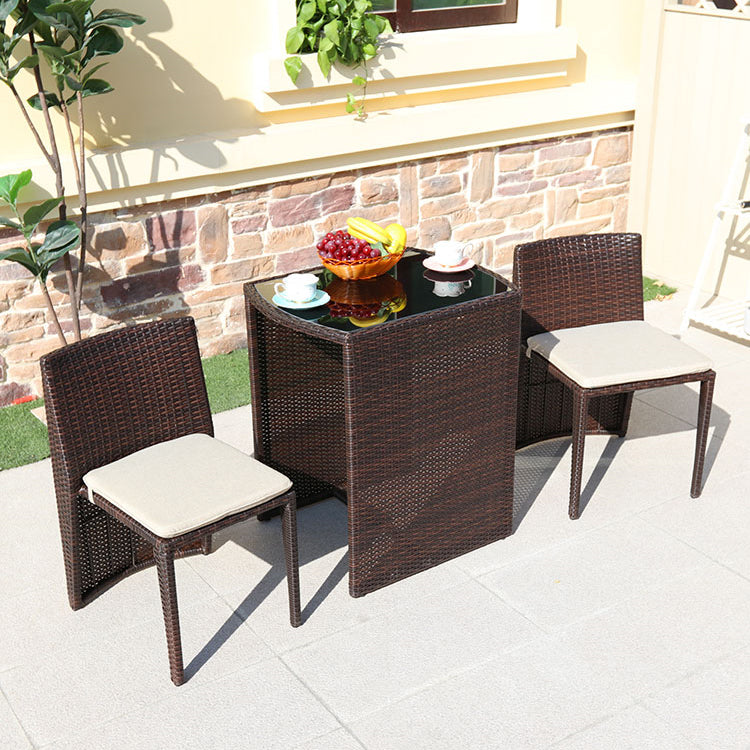 Modern Style Bistro Table Set Metal 3 Pieces Bistro Table Set