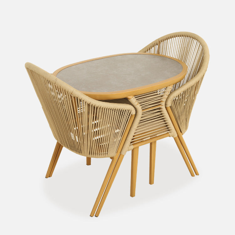 Modern Style Bistro Table Set Metal 3 Pieces Bistro Table Set