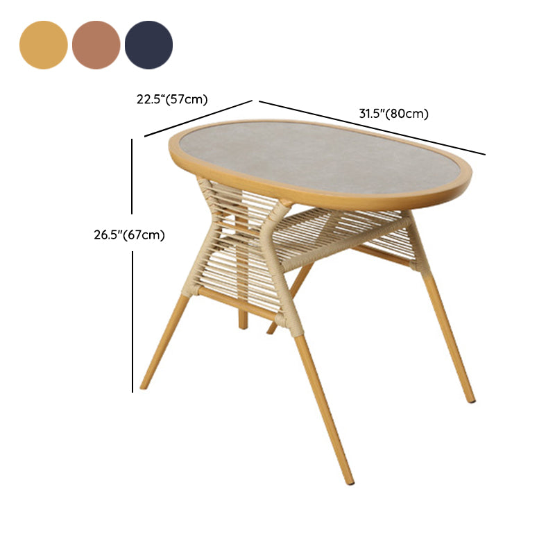 Modern Style Bistro Table Set Metal 3 Pieces Bistro Table Set