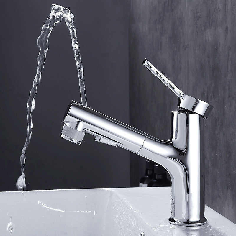 Contemporary Sink Faucet Pull-out Vessel Sink Faucet with Lever Handle
