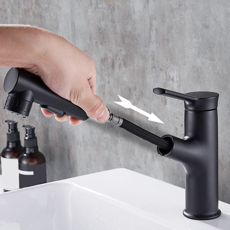 Contemporary Sink Faucet Pull-out Vessel Sink Faucet with Lever Handle