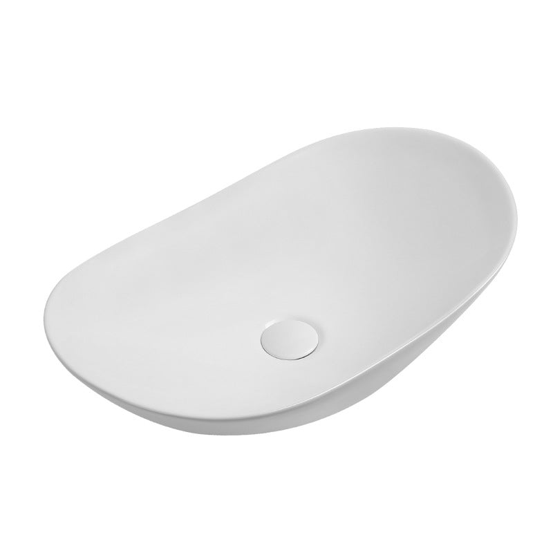 Modern Vessel Lavatory Sink Oval Porcelain with Faucet Vessel Sink