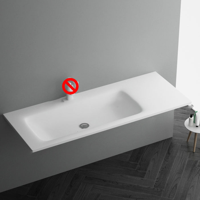 Modern Bathroom Sink Rectangular Wall Mount Bathroom Sink (Not Including Faucet)