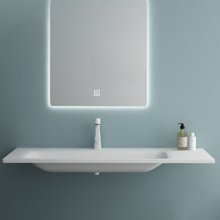 Modern Bathroom Sink Rectangular Wall Mount Bathroom Sink (Not Including Faucet)