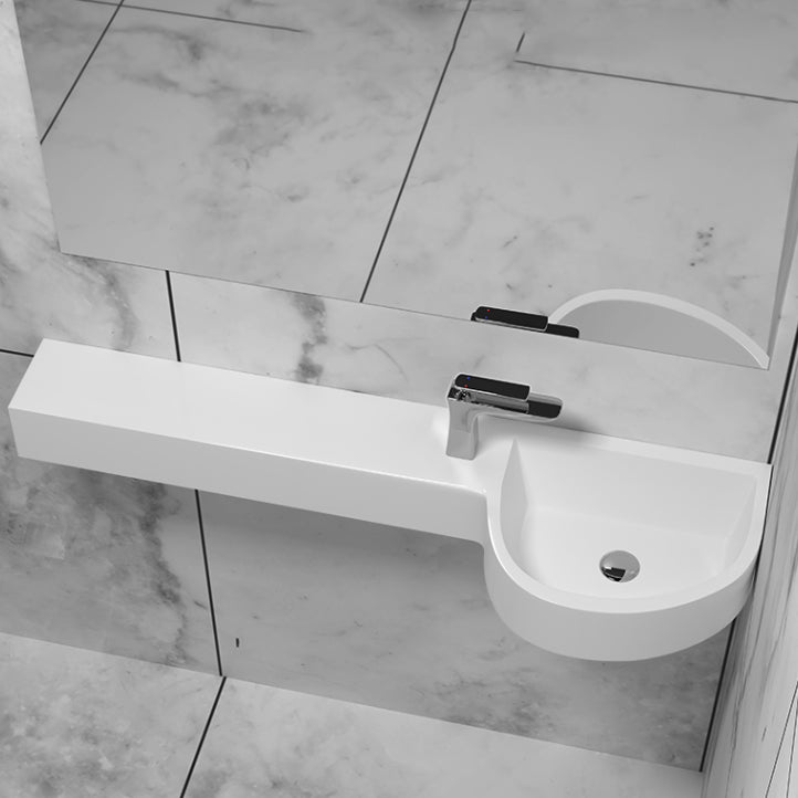 Modern Bathroom Sink Man Made Rock Specialty Wall Mount Bathroom Sink without Faucet