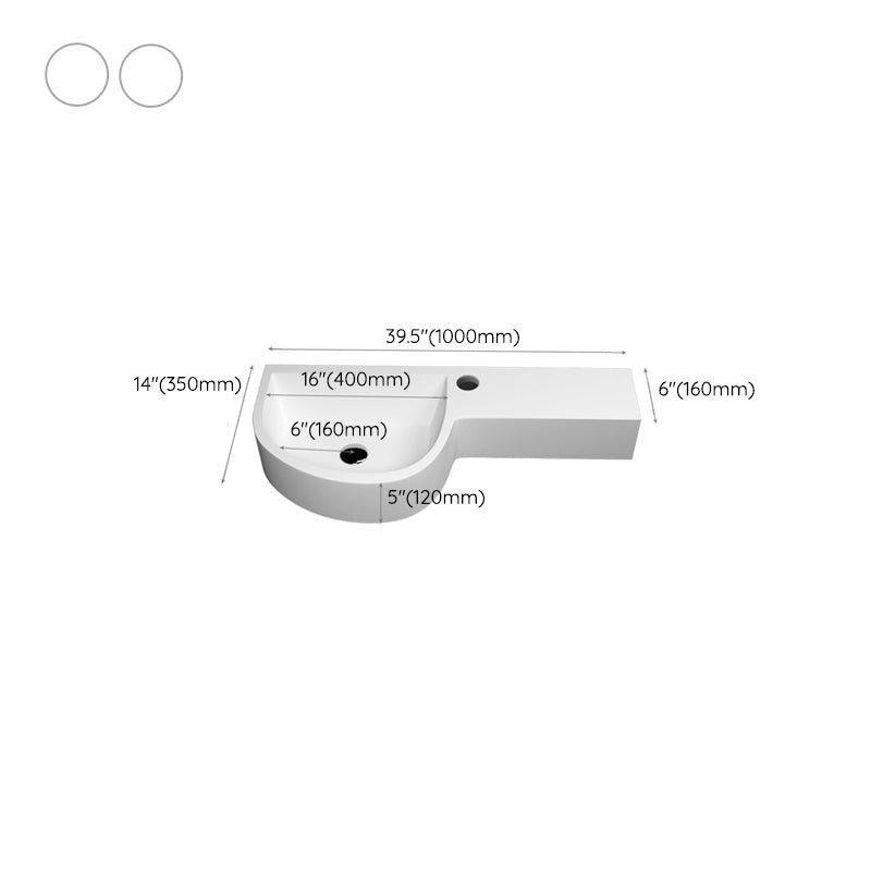 Modern Bathroom Sink Man Made Rock Specialty Wall Mount Bathroom Sink without Faucet