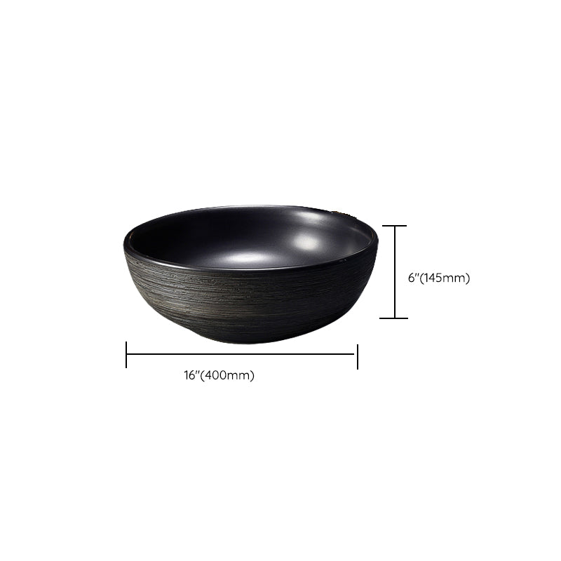 Modern Bathroom Sink Black Oval Ceramic Bathroom Sink with Faucet
