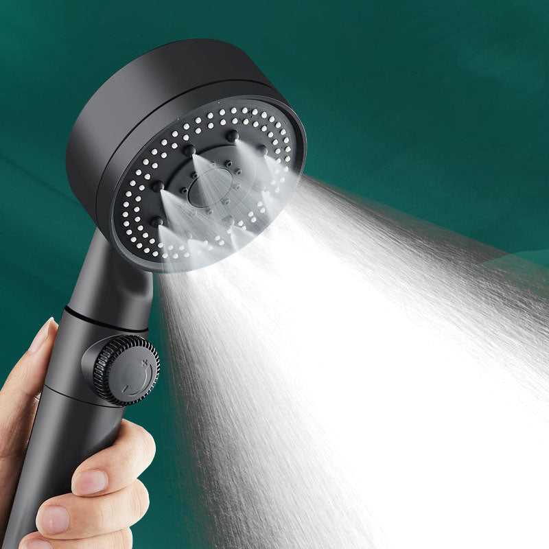 Contemporary Shower Head Combo Handheld Shower Head Plastic Wall-Mount Black Shower Head