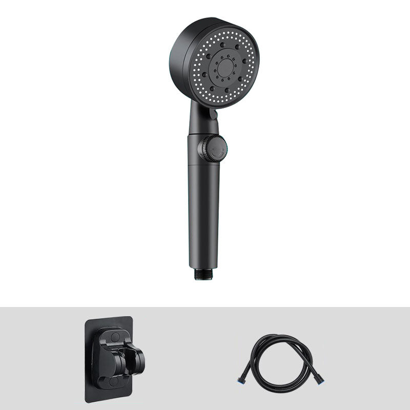 Contemporary Shower Head Combo Handheld Shower Head Plastic Wall-Mount Black Shower Head