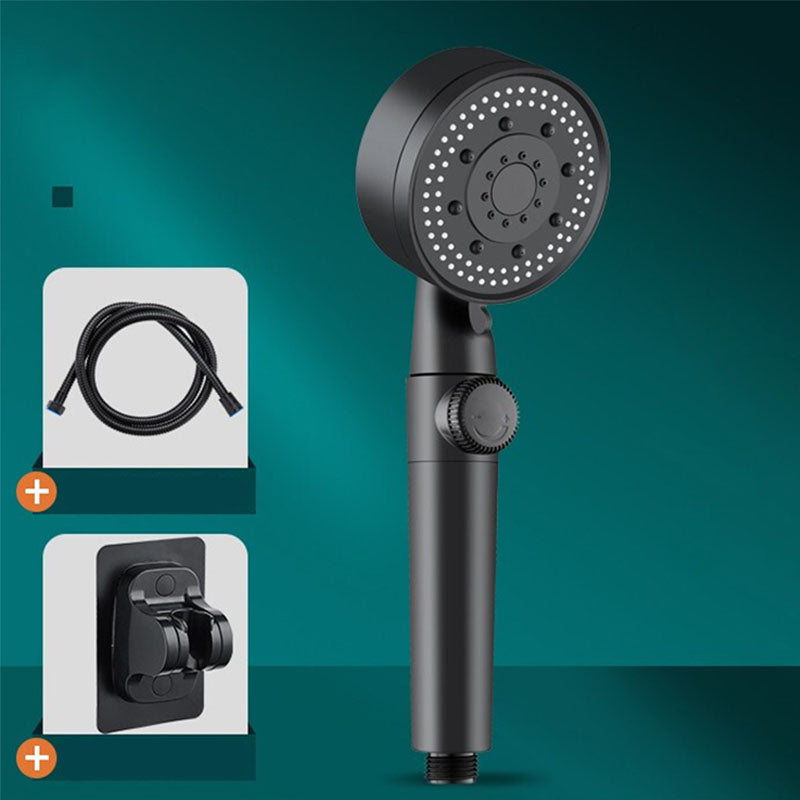 Contemporary Shower Head Combo Handheld Shower Head Plastic Wall-Mount Black Shower Head