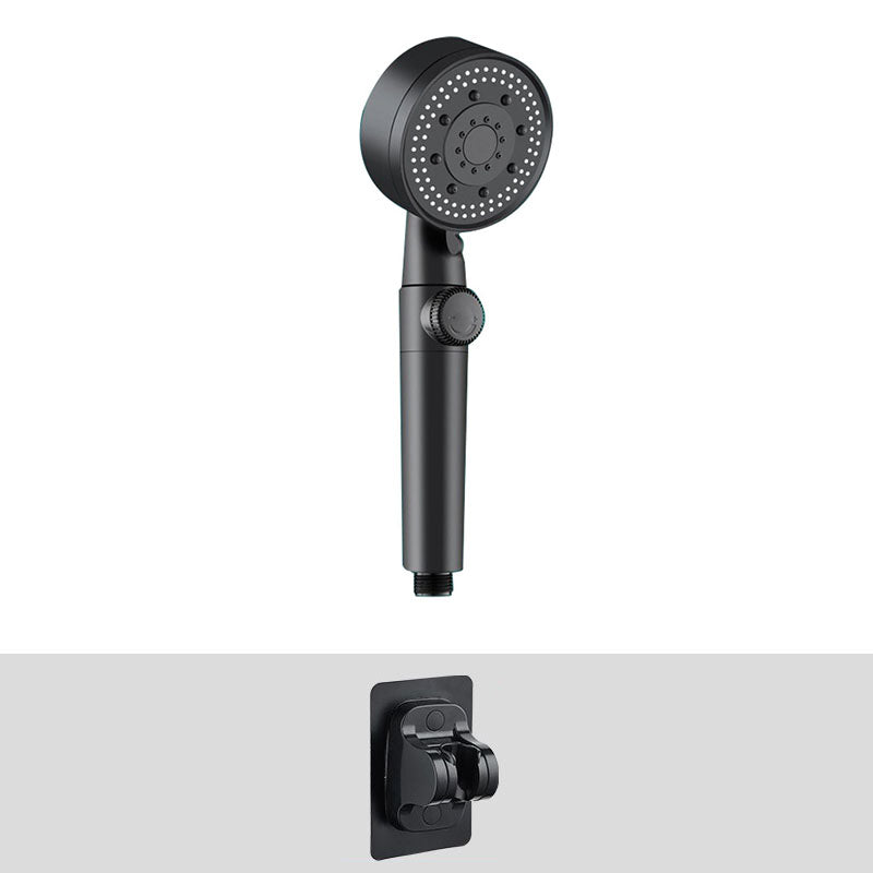 Contemporary Shower Head Combo Handheld Shower Head Plastic Wall-Mount Black Shower Head