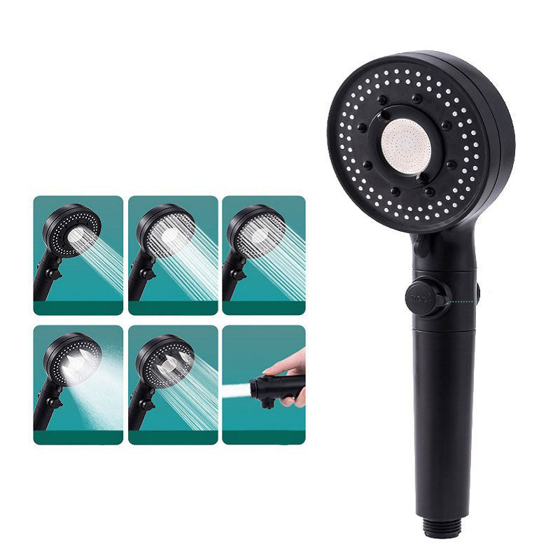 Contemporary Shower Head Combo Handheld Shower Head Plastic Wall-Mount Black Shower Head