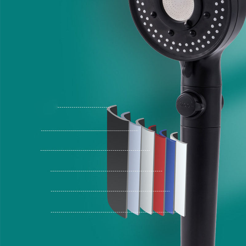 Contemporary Shower Head Combo Handheld Shower Head Plastic Wall-Mount Black Shower Head