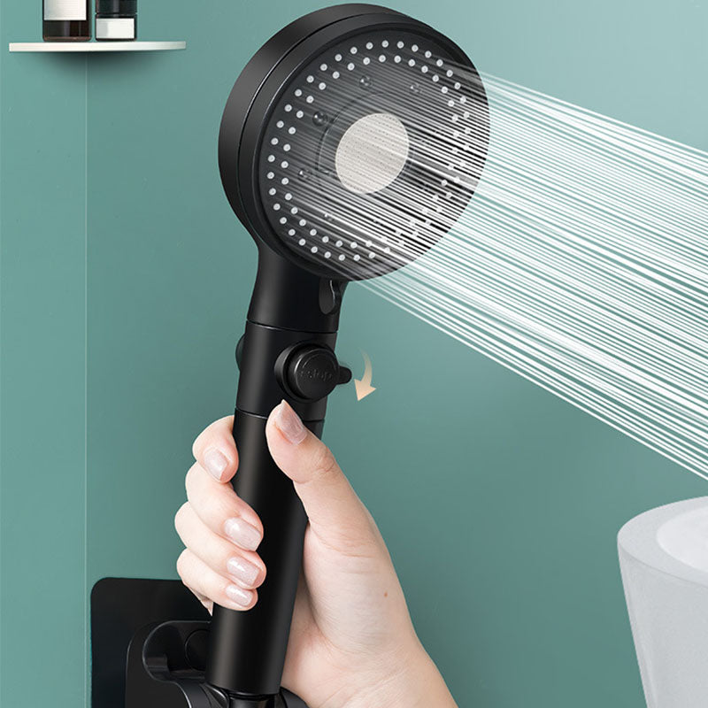 Contemporary Shower Head Combo Handheld Shower Head Plastic Wall-Mount Black Shower Head
