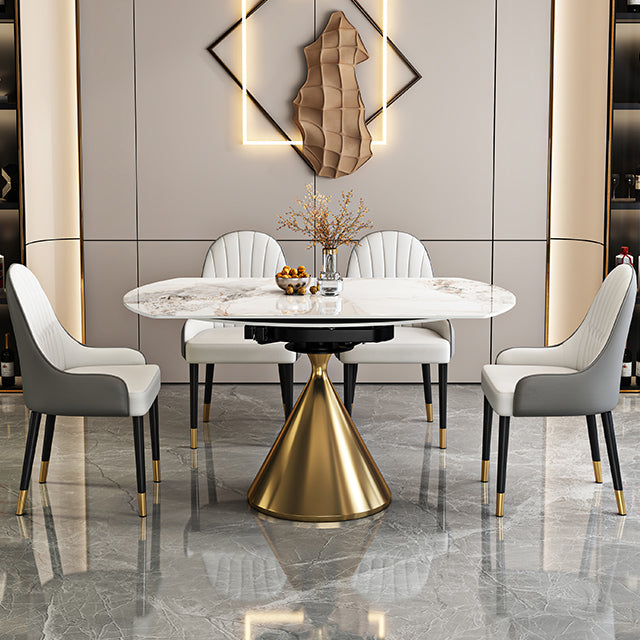 Contemporary 1/2/5/7 Pieces Furniture Round Stone Dining Set for Home